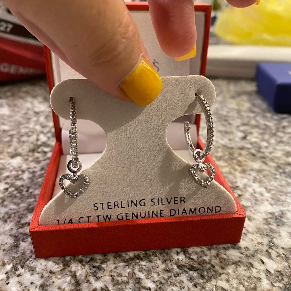 Silver and Diamond Earrings!